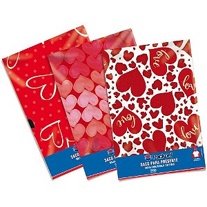 Saco metalizado 60x90cm romantico sortido - packpel (pct.c/50)