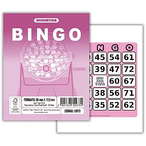 Bloco para bingo rosa 90x112mm 96 folhas - animativa (pct.c/10)