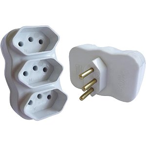 Adaptador para tomada multiplicador tripolar br - f.c. (pct.c/10)