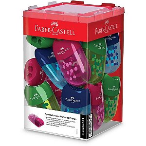 Apontador com deposito two tone 3 cores - faber-castell (dp.c/20)