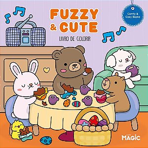 Livro de colorir fuzzy e cute 48pg 180g - magic kids (unidade)