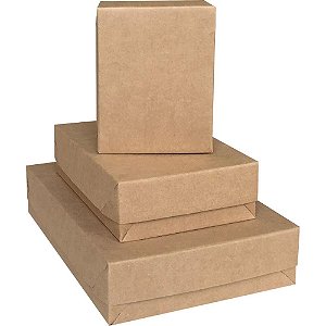 Caixa para presente com tampa kraft forte peq. 14,5x19x7,5cm - cristina (pct.c/10)