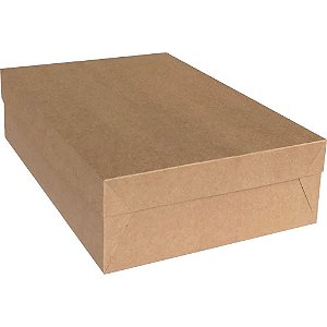Caixa para presente com tampa kraft gg 28x38x11cm - cristina (pct.c/10)