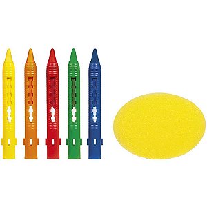 Giz de cera jumbo tris toy p/banho apag.c/esponj - summit (blister)