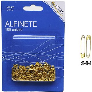 Alfinete seguranca n.000 dourado c/100unid. - nybc (pct.c/06)