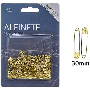 Alfinete seguranca n.0 dourado c/100unid. - nybc (pct.c/06)