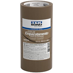 Fita para empacotamento pp 48mmx40m marrom - tekbond (pct.c/04)