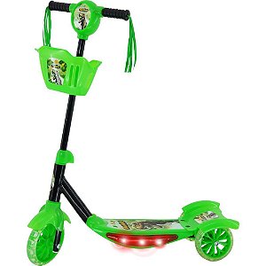 Patinete dinossauro c/som/luz e cesta - dm toys (unidade)