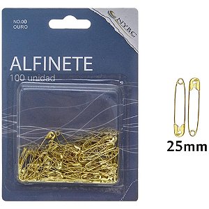 Alfinete seguranca n.00 dourado c/100unid. - nybc (pct.c/06)