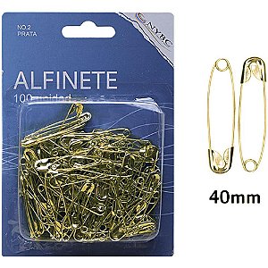 Alfinete seguranca n.2 dourado c/100unid. - nybc (pct.c/06)