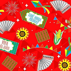 Festa junina tnt est.1,40m 40g festa vermel - mewi (rl-25mts)