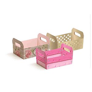 Cesta de papel caixote g 25x19x10cm.decorado - cromus (pct.c/10)