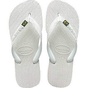 Chinelo havaianas unissex brasil 43/4 branco - havaianas (par)