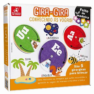 Jogo educativo gira gira conhecendo as vogais - brinc. de crianca (unidade)