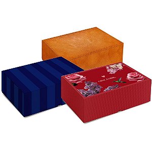 Caixa para presente ret realce 25x17x8,5cm sortido - cromus (pct.c/10)