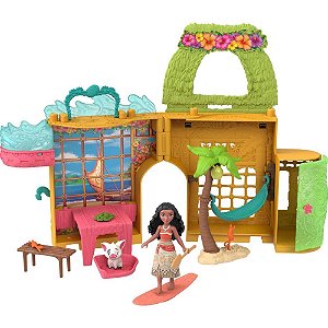 Boneca disney princesa mini castelo da moana - mattel (unidade)