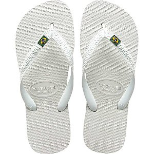 Chinelo havaianas unissex brasil 37/8 branco - havaianas (par)