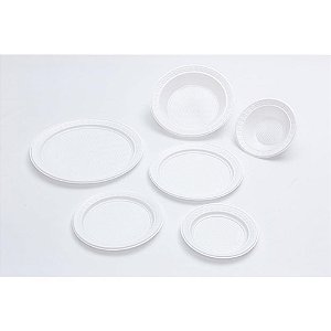 Prato plastico descartavel branco raso 21cm. diametro - kerocopo (pct.c/10)