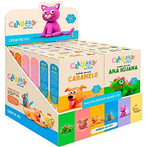 Massa para modelar criativa clayeez creative pets 38g (s) - doce brinquedo (dp.c/12)