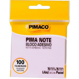 Bloco de recado autoadesivo pimanote roxo 76x76mm 100fls - pimaco (unidade)