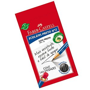 Lapis preto redondo ecolapis presto c/borracha - faber-castell (cx.c/144)