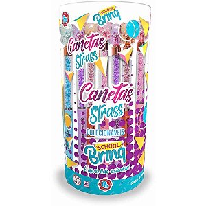 Caneta esferografica strass urso (s) - polibrinq (dp.c/20)
