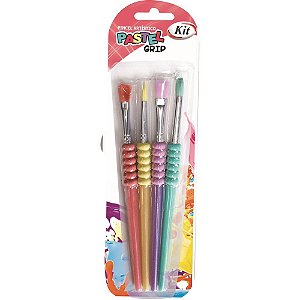 Pincel artesanal kit pincel grip color pastel - kit (bl.c/04)