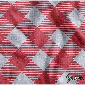Tnt estampado 1,40m 40g xadrezao branco/vermelho - supper (rl-25mts)