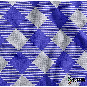 Tnt estampado 1,40m 40g xadrezao branco/azul - supper (rl-25mts)