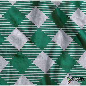 Tnt estampado 1,40m 40g xadrezao branco/verde - supper (rl-25mts)