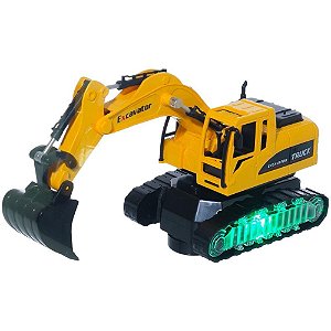 Trator escavadeira c/luz e som 24cm - pp import (unidade)