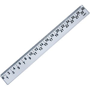 Regua plastica baixa visao cristal 30cm - maxcril (pct.c/10)