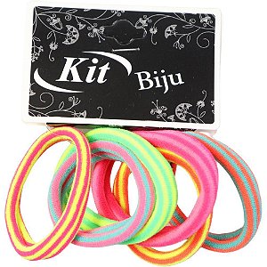 Acessorio para cabelo elastico color mix 01 4cm c/06 - kit (pct.c/12)