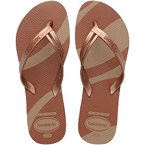 Chinelo havaianas feminino elegance print 39/0 rose gold - havaianas (par)