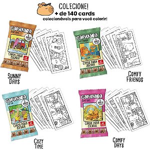 Card de colorir capivara com 6un - brinc. de crianca (unidade)