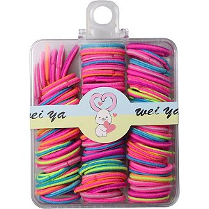 Acessorio para cabelo elastico color 2cm - kit (caixa)