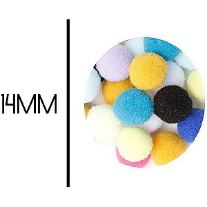 Aviamento pompom multicor 14mm c/100unid. - nybc (pacote)