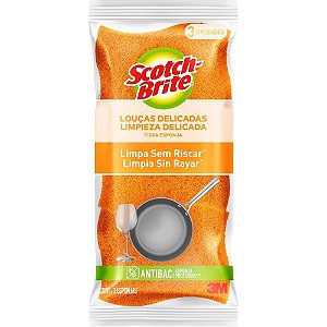 Esponja para limpeza scotch brite nao risca-laranja - 3m (bl.c/03)