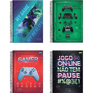 Caderno 10x1 capa dura player 1 160fls. - jandaia (pct.c/04)