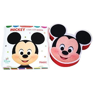 Livro para banho mickey c/esponja 14x14cm - magic kids (unidade)