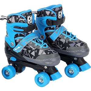 Patins kit roller ajust. azul n.38-41 - dm toys (unidade)