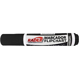 Pincel marcador permanente flip chart recarregavel preto - radex (cx.c/12)