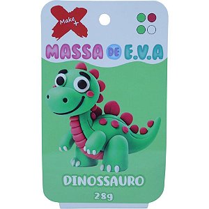 Massa de eva criativa dinossauro c/04 cores 28 g - make+ (unidade)