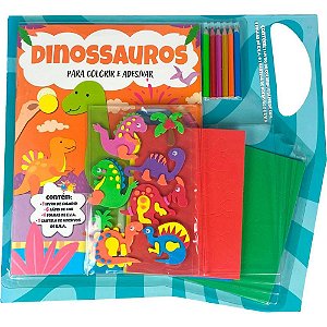 Livro com adesivos dinossauros c/lapis e eva - magic kids (unidade)