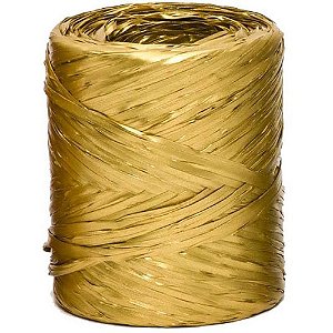 Raphia sintetica 100m ouro r76 - xingo embalagens (rolo)