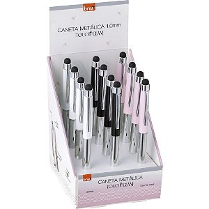 Caneta esferografica metalica touch glam 1.0mm (s) - brw (dp.c/12)
