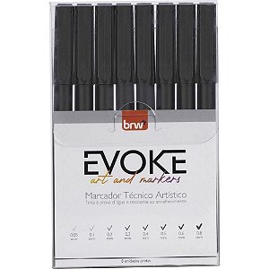 Marcador artistico tecnico c/08unid. - brw (blister)