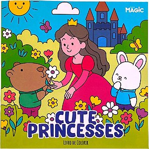 Livro de colorir cute princesses 48pgs 24x24 - magic kids (unidade)