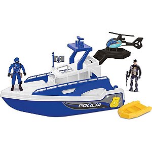 Cenario tematico (playset) patrulha naval policia 36cm - samba toys (unidade)