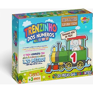 Quebra-cabeca madeira trenzinho numeros 20pcs - aquarela brinquedos (unidade)